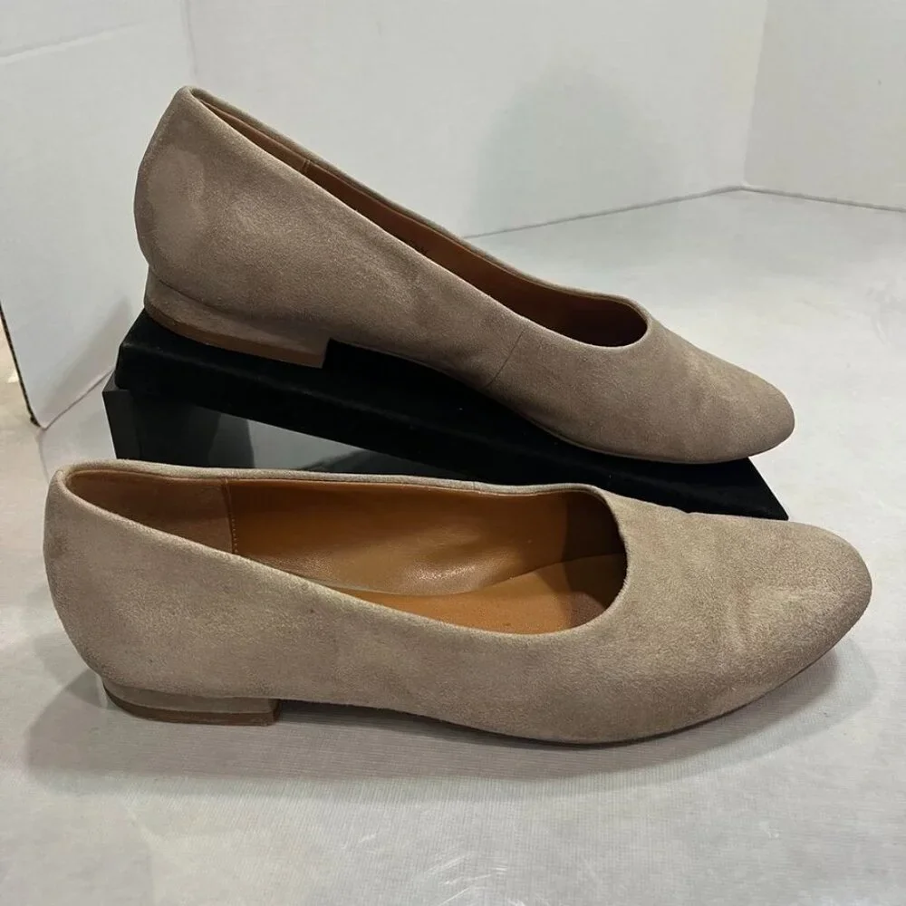 Halston Lynda Suede Ballet Flats Beige Size 7.5